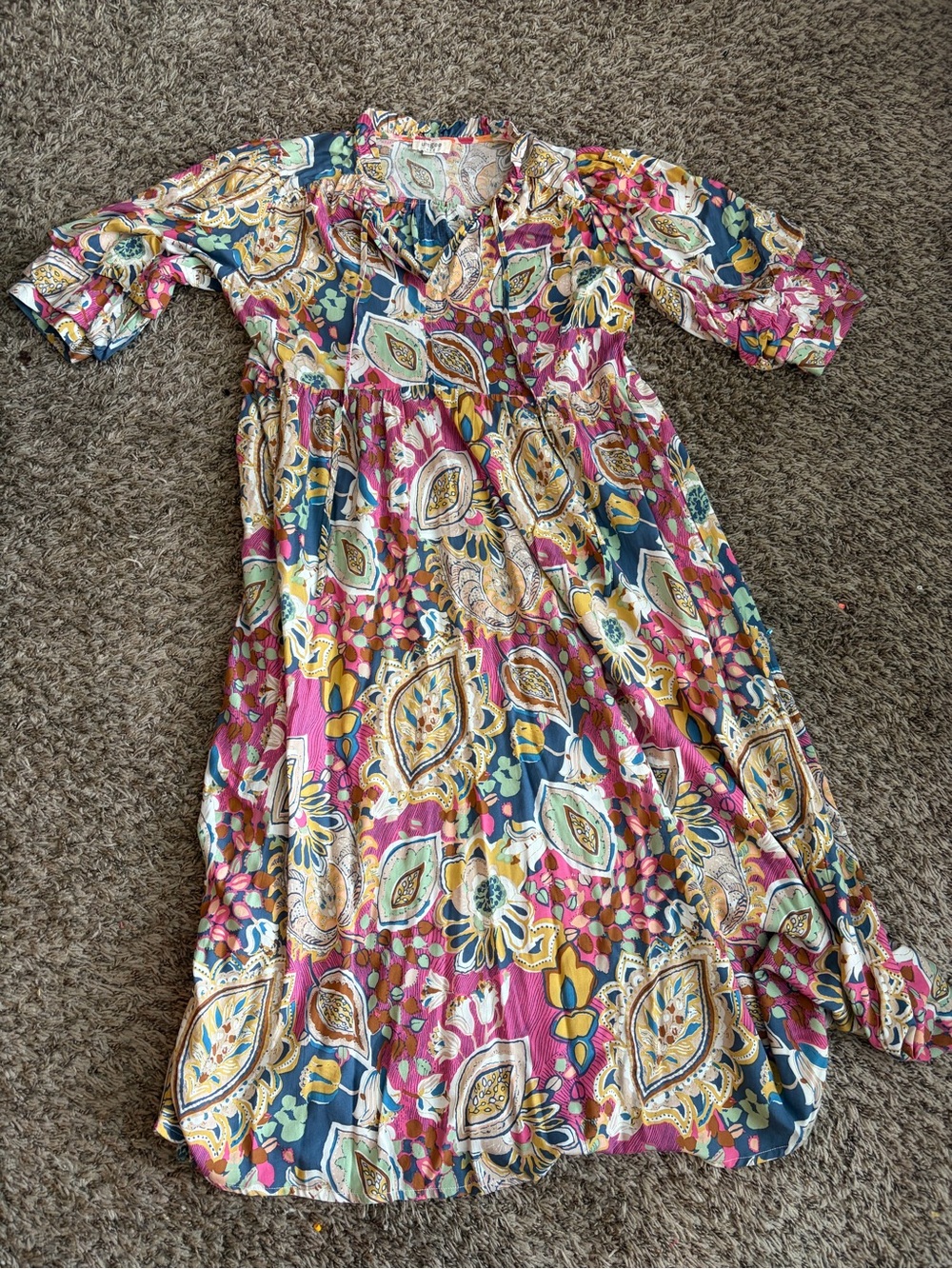 Umgee Maxi Dress - Multi-Color Size Small
